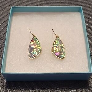 Kendra Scott McKenna drop earrings in gold plated over brass lightweight abalone